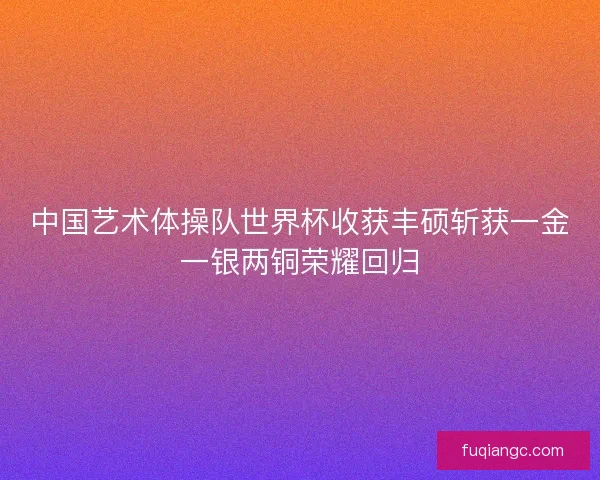中国艺术体操队世界杯收获丰硕斩获一金一银两铜荣耀回归
